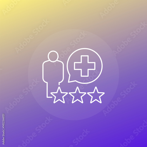 patient satisfaction line icon, medical rating vector
