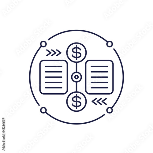 payments and documents icon in line design