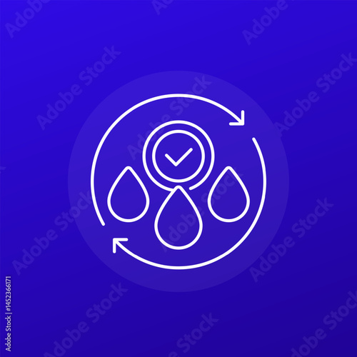 rehydrate or water balance line icon