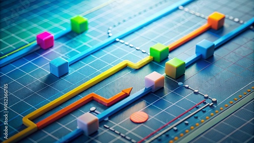 Product Roadmap Line Art: Development Stages & Milestones for Project Planning