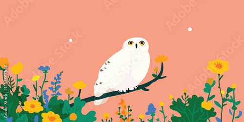 A snowy owl perches regally...