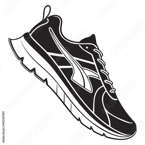 Athletic running shoe vector illustration for fitness and sports apparel design and promotional use cases isolated on transparent background