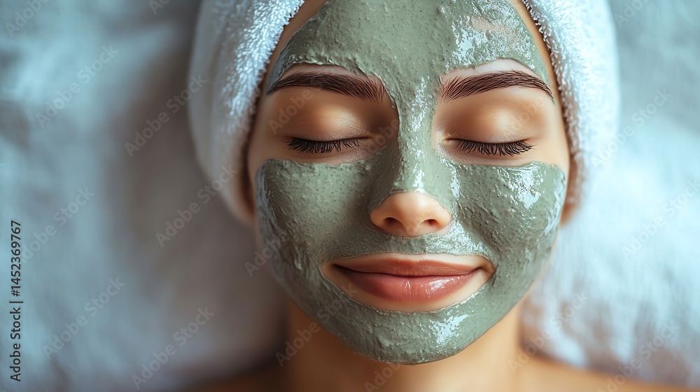 Fototapeta premium Create a nourishing DIY face mask using clay, honey, and avocado for healthy, glowing skin. Perfect for a spa day at home!