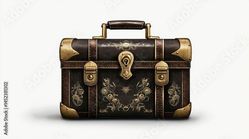 Ornate vintage chest with embossed floral patterns