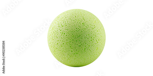 Green Textured Foam Ball. Fitness And Massage Therapy Tool Isolated On Transparent Background
