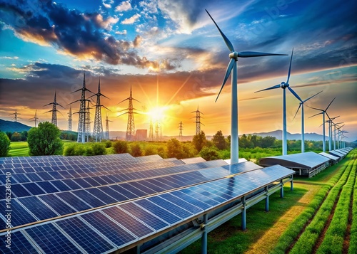 Smart Grid Renewable Energy Integration: Solar Panels, Wind Turbines, and Data Center Connection