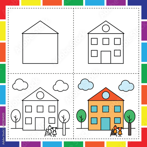 How to Draw a School Step by Step for Children Fun and Educational Drawing Guide for Kids