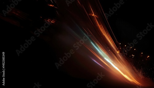 dynamic light streaks in motion on dark background for digital art, futuristic design, web graphics, branding visuals, and abstract wallpapers

