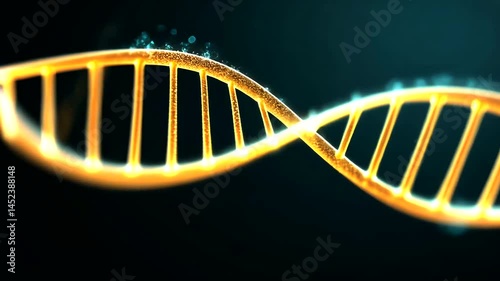 Golden DNA double helix in motion