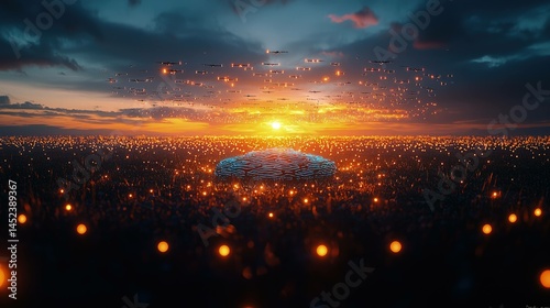 Blurred sunset cityscape background
