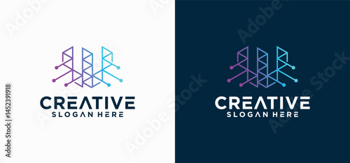 w letter technology logo. w logo design modern technology, w  letter logo, financial Bio tech vector