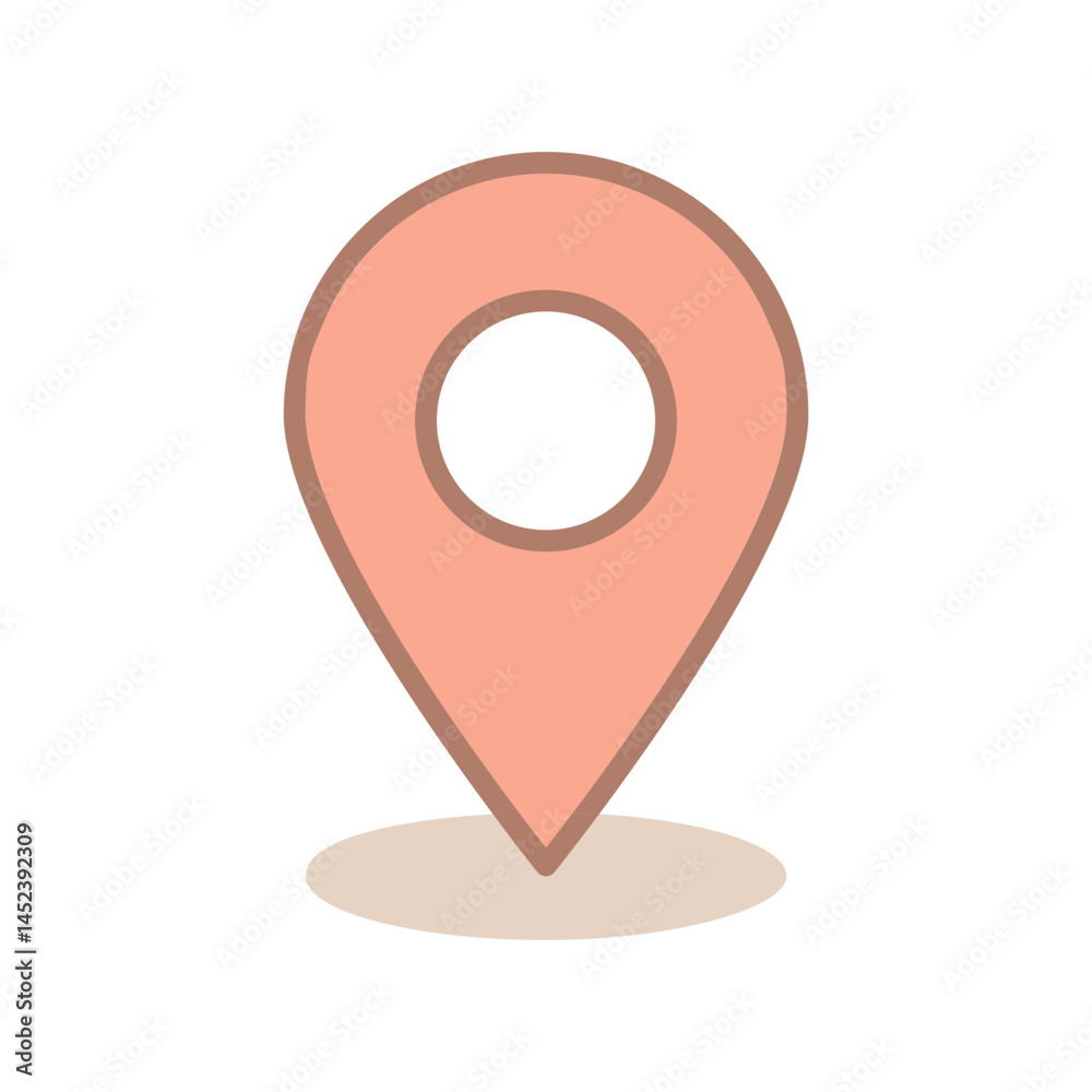 Pastel pink location pin icon for maps Pastel pink location pin icon for maps