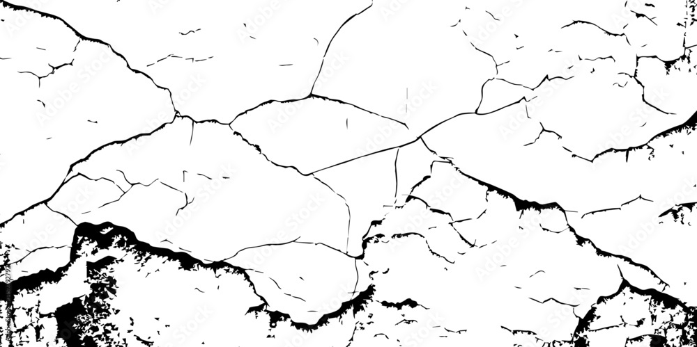 Cracked Surface Grunge Texture Vector. Grunge design crack texture background. Black Isolated on White Background. Distressed black texture. Uneven Overlay. Vector Illustration Cracked Surface Grunge Texture Vector. Grunge design crack texture background. Black Isolated on White Background. Distressed black texture. Uneven Overlay. Vector Illustration