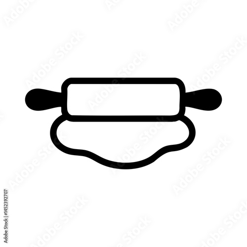 Rolling pin and dough icon for baking tools