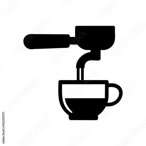 Espresso coffee machine icon with cup
