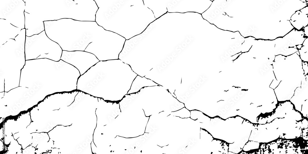 Cracked Surface Grunge Texture Vector. Grunge design crack texture background. Black Isolated on White Background. Distressed black texture. Uneven Overlay. Vector Illustration Cracked Surface Grunge Texture Vector. Grunge design crack texture background. Black Isolated on White Background. Distressed black texture. Uneven Overlay. Vector Illustration