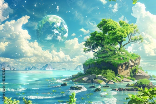 Obraz na płótnie Earth's pristine beauty illustrated w salonie