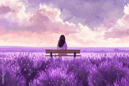 Contemplation in a Lavender Field