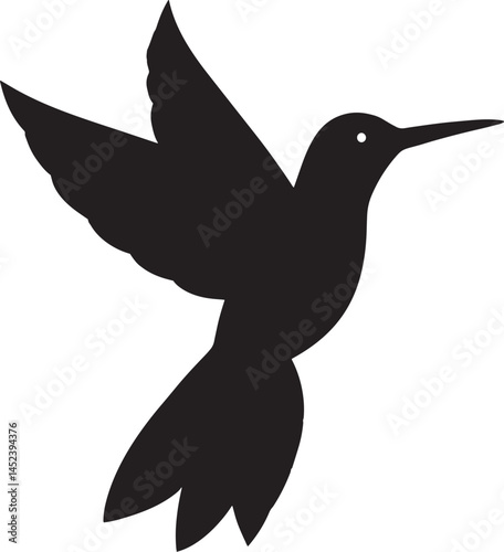Minimalist Hummingbird Silhouette Vector