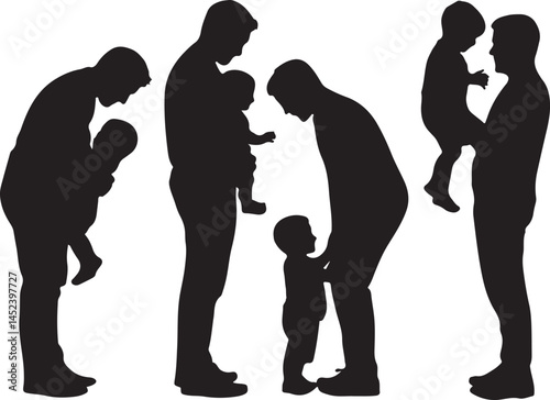 Dad and Child Holding Hands Silhouette

Father’s Day Celebration Vector Design

Best Dad Ever Badge Illustration

Father with Kids Outdoor Scene

Hero Dad Silhouette Concept