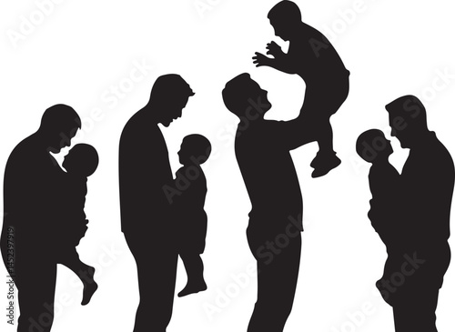 Dad and Child Holding Hands Silhouette

Father’s Day Celebration Vector Design

Best Dad Ever Badge Illustration

Father with Kids Outdoor Scene

Hero Dad Silhouette Concept