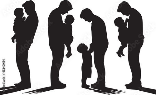 Dad and Child Holding Hands Silhouette

Father’s Day Celebration Vector Design

Best Dad Ever Badge Illustration

Father with Kids Outdoor Scene

Hero Dad Silhouette Concept