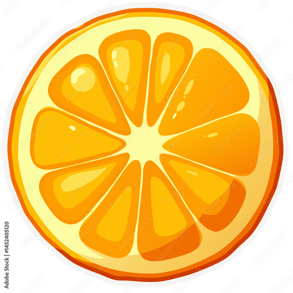 slice orange fruit vector illustration