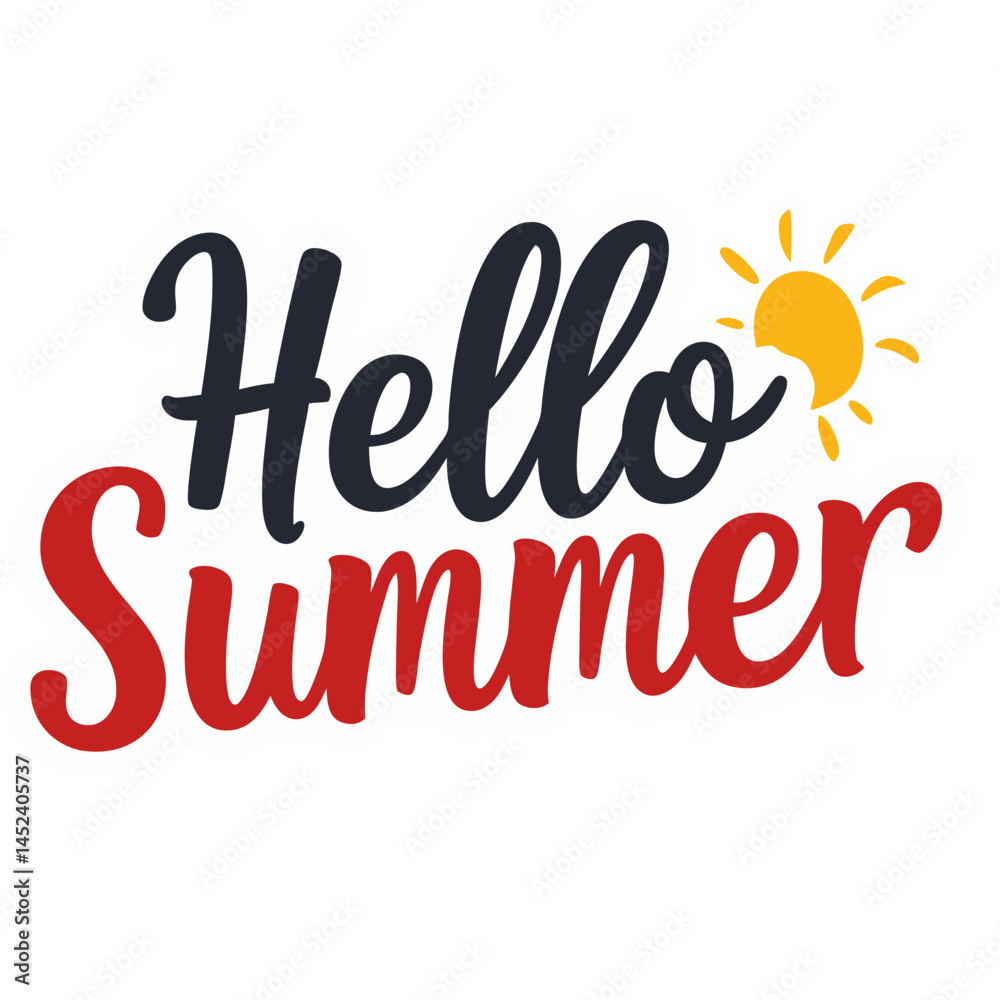 Vector illustration of a hello summer Vector illustration of a hello summer
