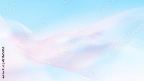 Light abstract waves in white and soft blue tones with airy gradient background ideal for modern web design, calm tech branding and minimal visual presentations