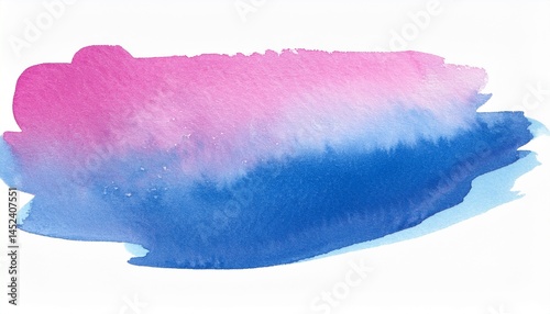 watercolor pink blue brushstroke isolated