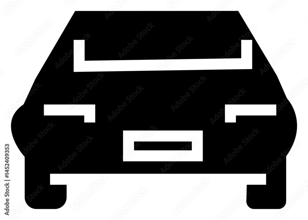 Car Rear View Line Icon – Simple Outline of Vehicle Backside for Transport Concepts – editable with transparent background Car Rear View Line Icon – Simple Outline of Vehicle Backside for Transport Concepts – editable with transparent background
