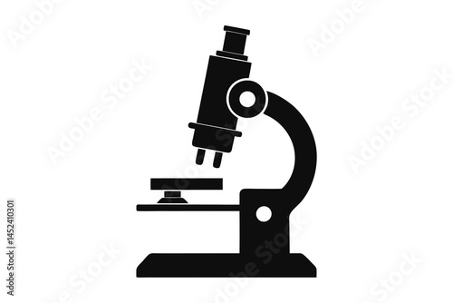 microscope silhouette vector illustration on white background