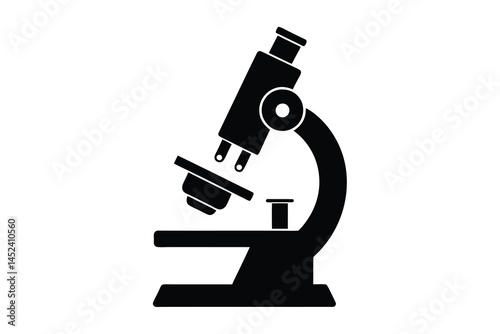 microscope silhouette vector illustration on white background