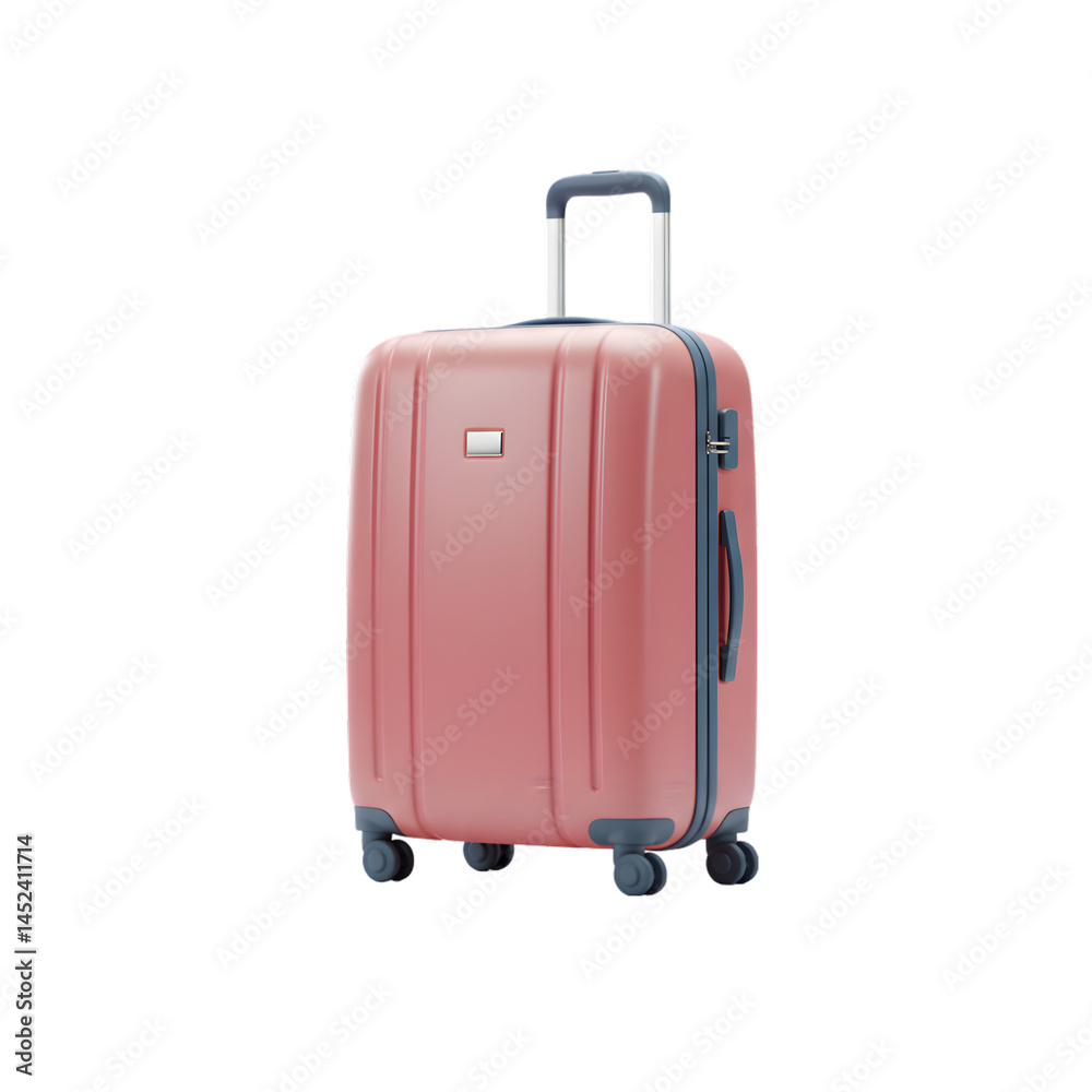 Stylish Pink Hardshell Suitcase on White Backdrop, Ideal for Travel Concepts Stylish Pink Hardshell Suitcase on White Backdrop, Ideal for Travel Concepts