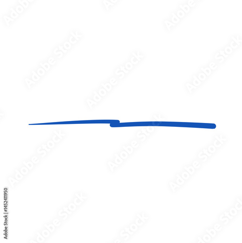 Hand Drawn Blue Underline Stroke. Vector Highlight Element