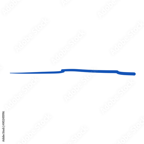 Hand Drawn Blue Underline Stroke. Vector Highlight Element