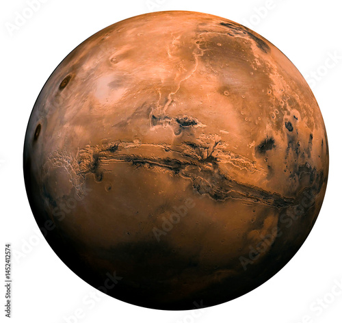 Fototapeta Naklejka Na Ścianę i Meble -  Mars Planet isolated on transparrent background. Elements of this image furnished by NASA