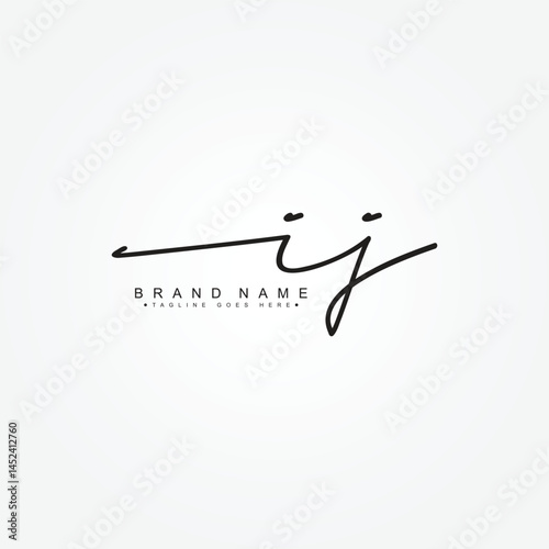 IJ Handwritten Signature logo - Vector Logo Template for Beauty, Fashion and Photography Business