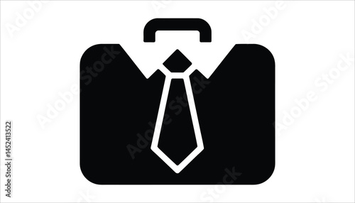 Professional Business Briefcase Icon with Suit and Tie