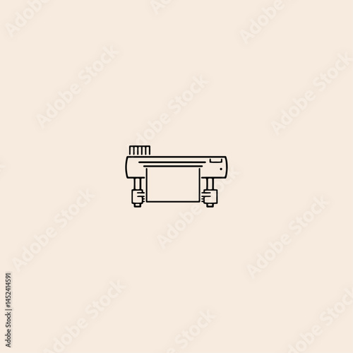 large printer or plotter icon flat vector design.