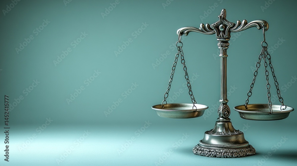 Antique silver-toned scales of justice