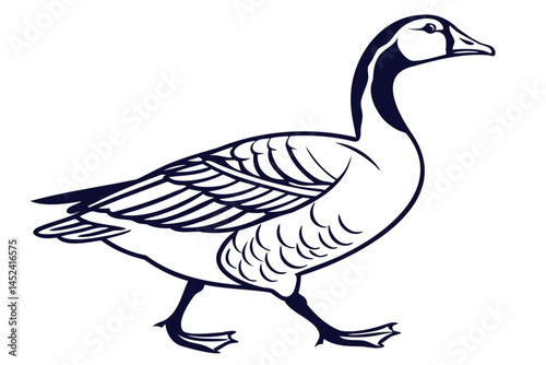Find a beautiful goose vector illustration of a walking goose for your design and creative projects today isolated on transparent background