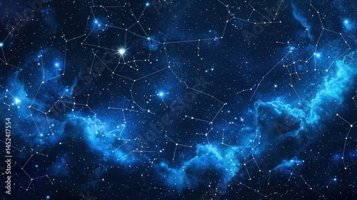 Constellation and star map sticker in a cosmic theme