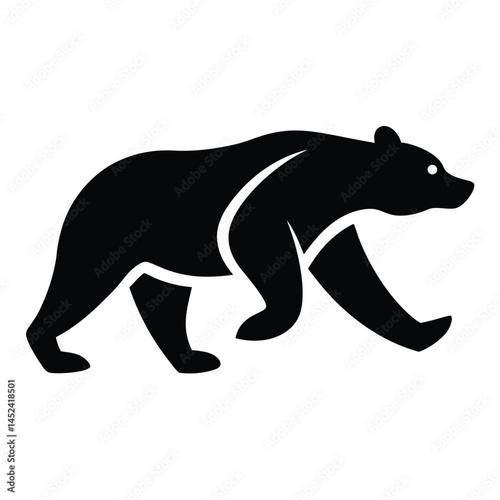 Obraz premium Powerful Bear Silhouette Vector Illustration