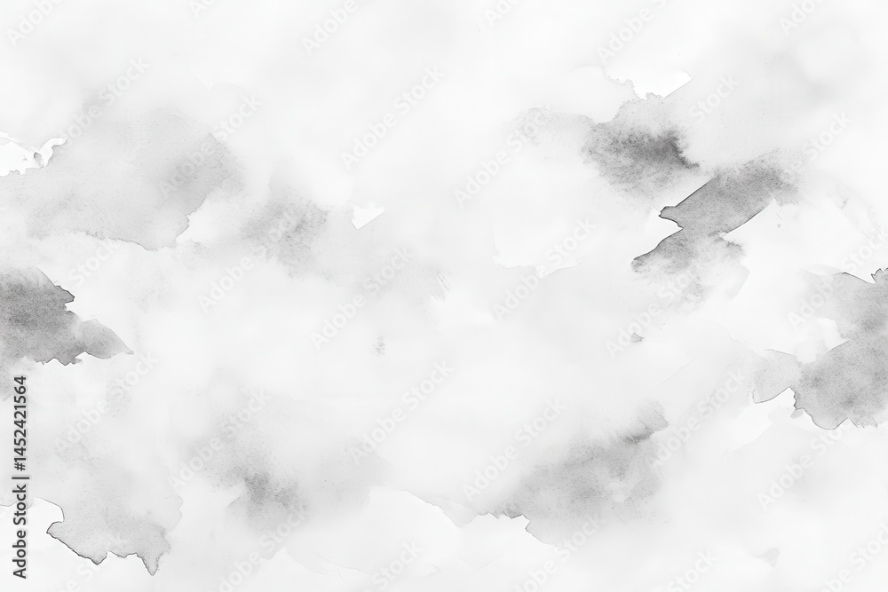 Fototapeta premium Pure white watercolor wash background with repeatable pattern and empty text zone, perfect for digital stationery, art prints, and luxury packaging mockups. Organic paper texture concept.