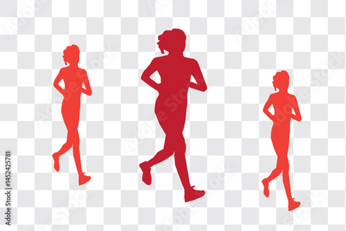 running woman silhouette vector Illustration icon