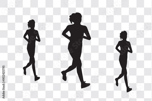 running woman silhouette vector Illustration icon