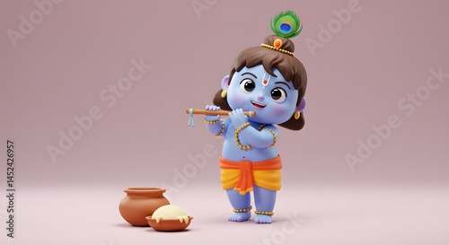 Adorable 3D Baby Krishna