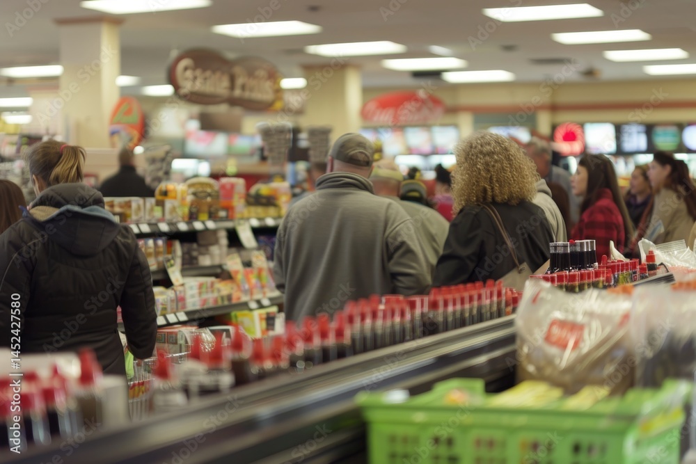 Crowded checkout during big sale