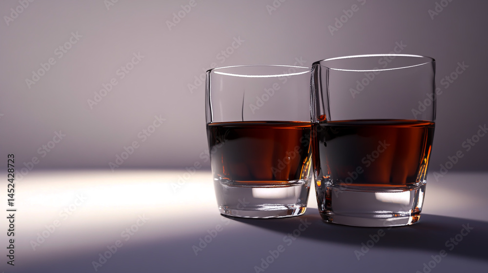 The background should be plain white to highlight the contrast between the dark liquid and the bright lighting. The background should be plain white to highlight the contrast between the dark liquid and the bright lighting.